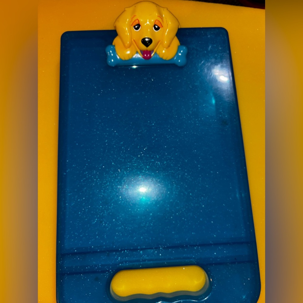 vintage LISA FRANK  CASEY CLIP BOARD Lap Art box Storage Sparkle Glitter